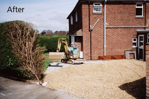 After – Driveway gravelled and level