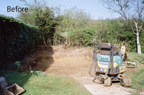 Before – constructing a shed base